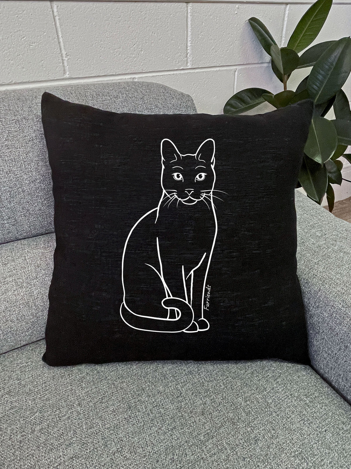 Russian Blue Linen Cushion Cover