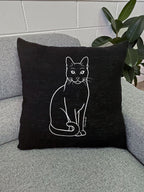 Russian Blue Linen Cushion Cover