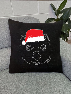 Wombat Christmas Edition Linen Cushion Cover