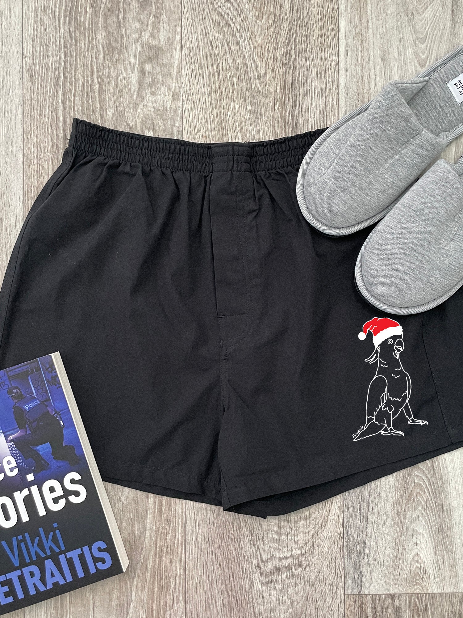 Sulphur-Crested Cockatoo Christmas Edition Finley Cotton Boxer Shorts