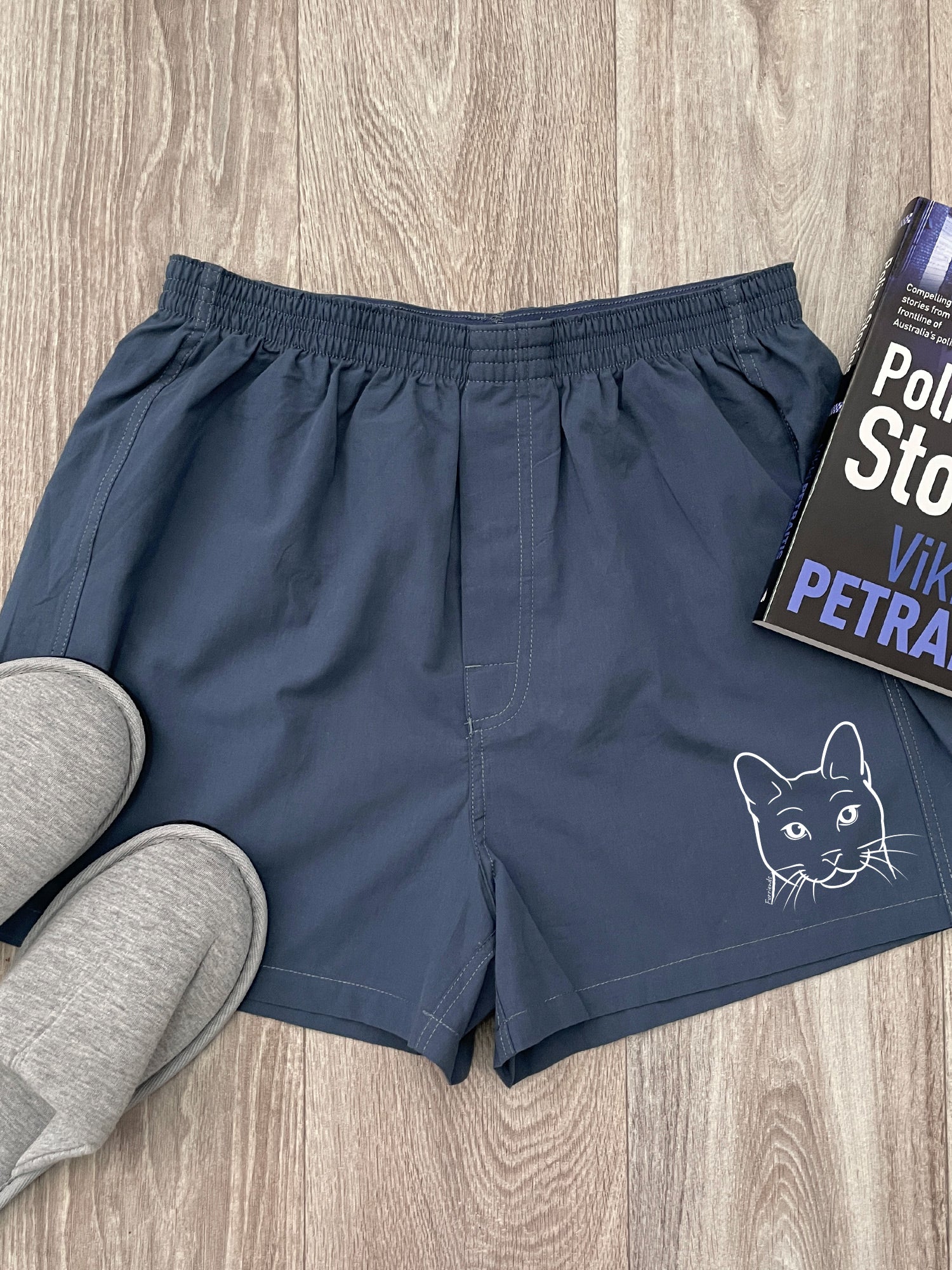 Russian Blue Finley Cotton Boxer Shorts