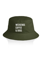 Weekends Coffee & Dogs Bucket Hat