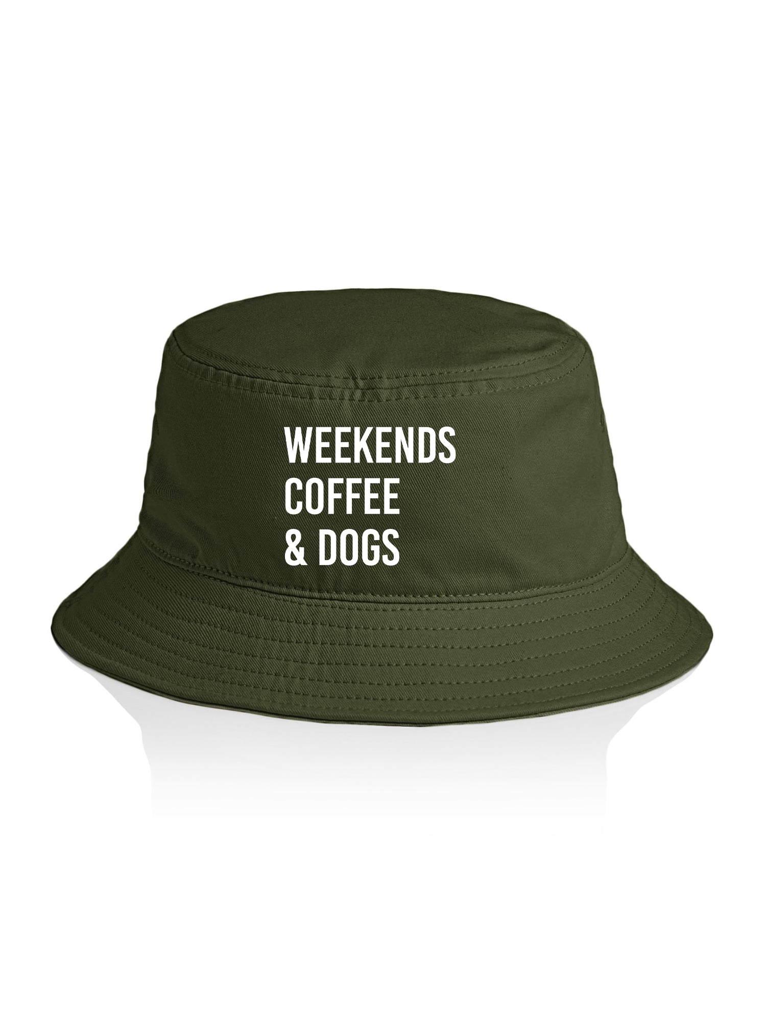 Weekends Coffee & Dogs Bucket Hat