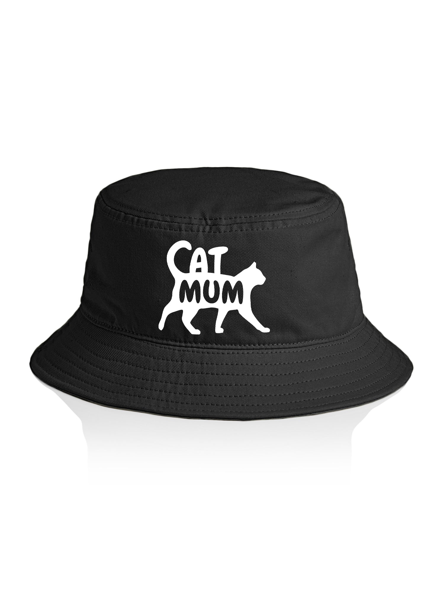 Cat Mum Silhouette Bucket Hat