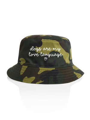Dogs Are My Love Language Bucket Hat
