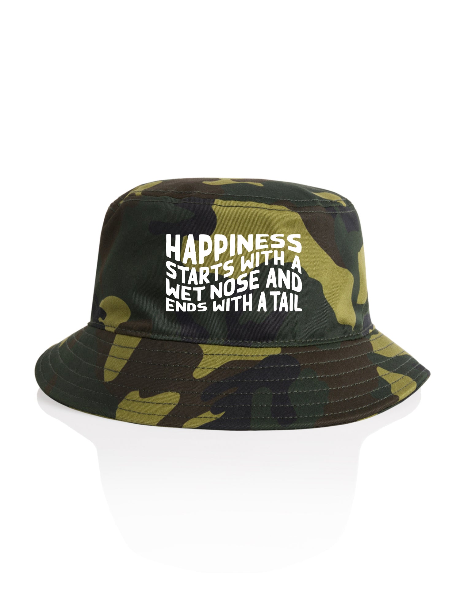 Happiness Starts With A Wet Nose And Ends With A Tail Bucket Hat