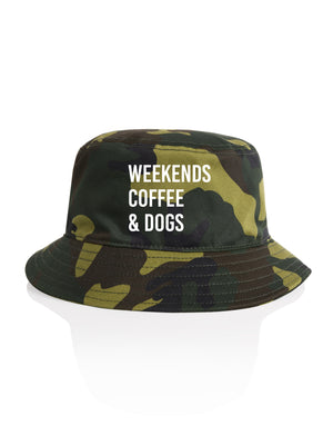 Weekends Coffee & Dogs Bucket Hat