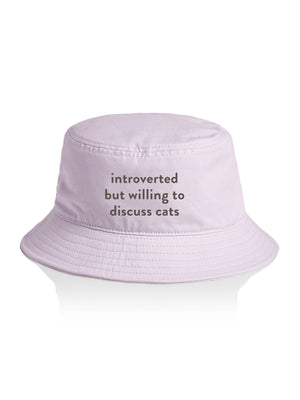 Introverted But Willing To Discuss Cats Bucket Hat