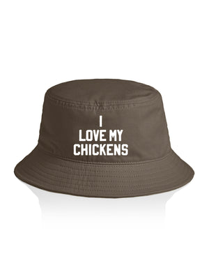 I Love My Chickens Bucket Hat