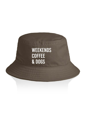 Weekends Coffee & Dogs Bucket Hat