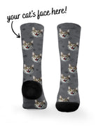 Custom Cat Face Dress Socks