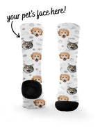 Custom Mixed Dog & Cat Face Dress Socks