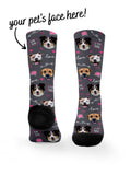 Custom Love Theme Pet Face Dress Socks