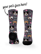 Custom Love Theme Pet Face Dress Socks