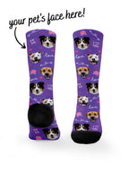 Custom Love Theme Pet Face Dress Socks