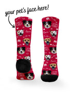 Custom Love Theme Pet Face Dress Socks