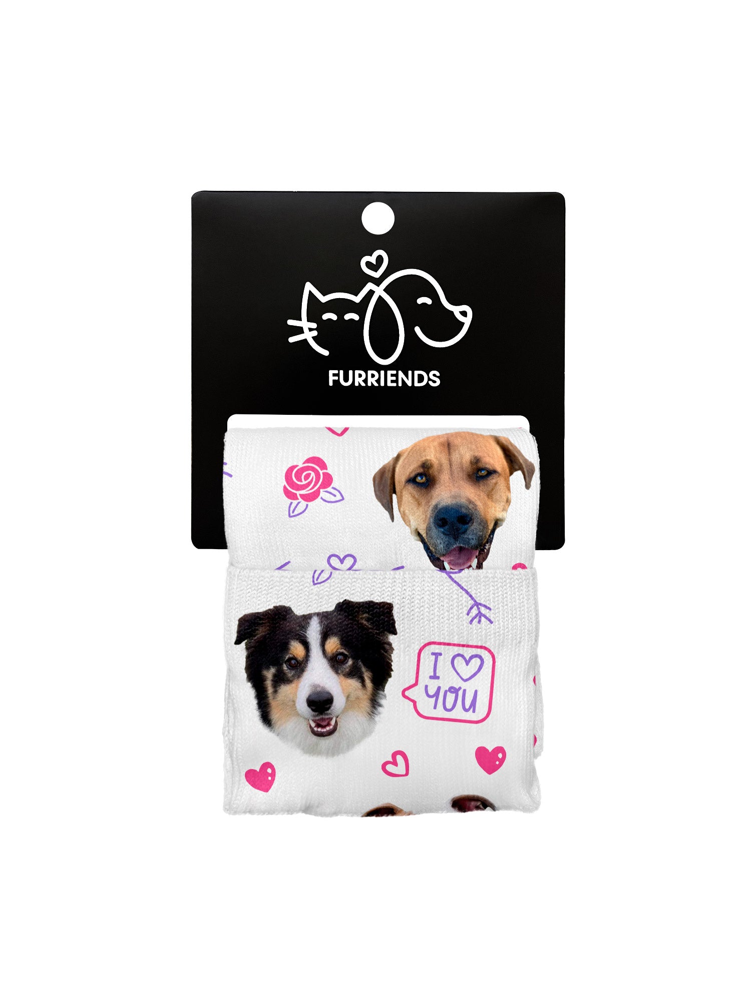 Custom Love Theme Pet Face Dress Socks