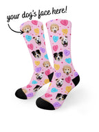 Custom Candy Hearts Pet Face Dress Socks