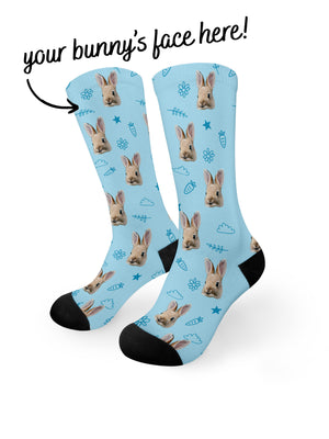 Custom Rabbit Face Dress Socks