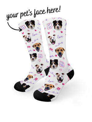 Custom Pet Face Love Theme Dress Socks