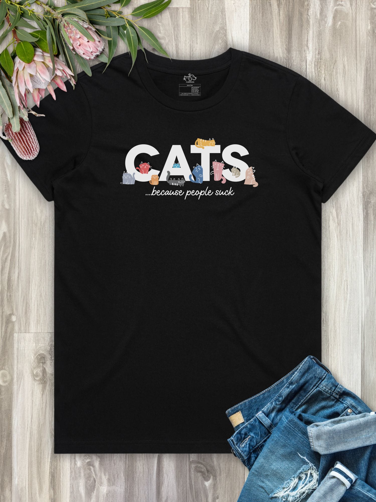 Cats Because People Suck Ava Women's Regular Fit Tee