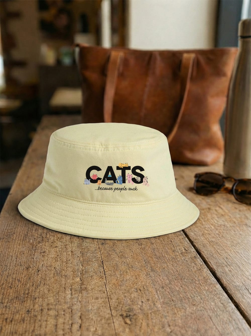 Cats Because People Suck Bucket Hat