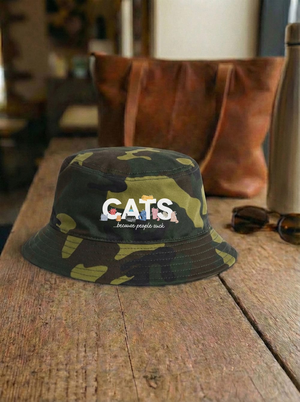 Cats Because People Suck Bucket Hat