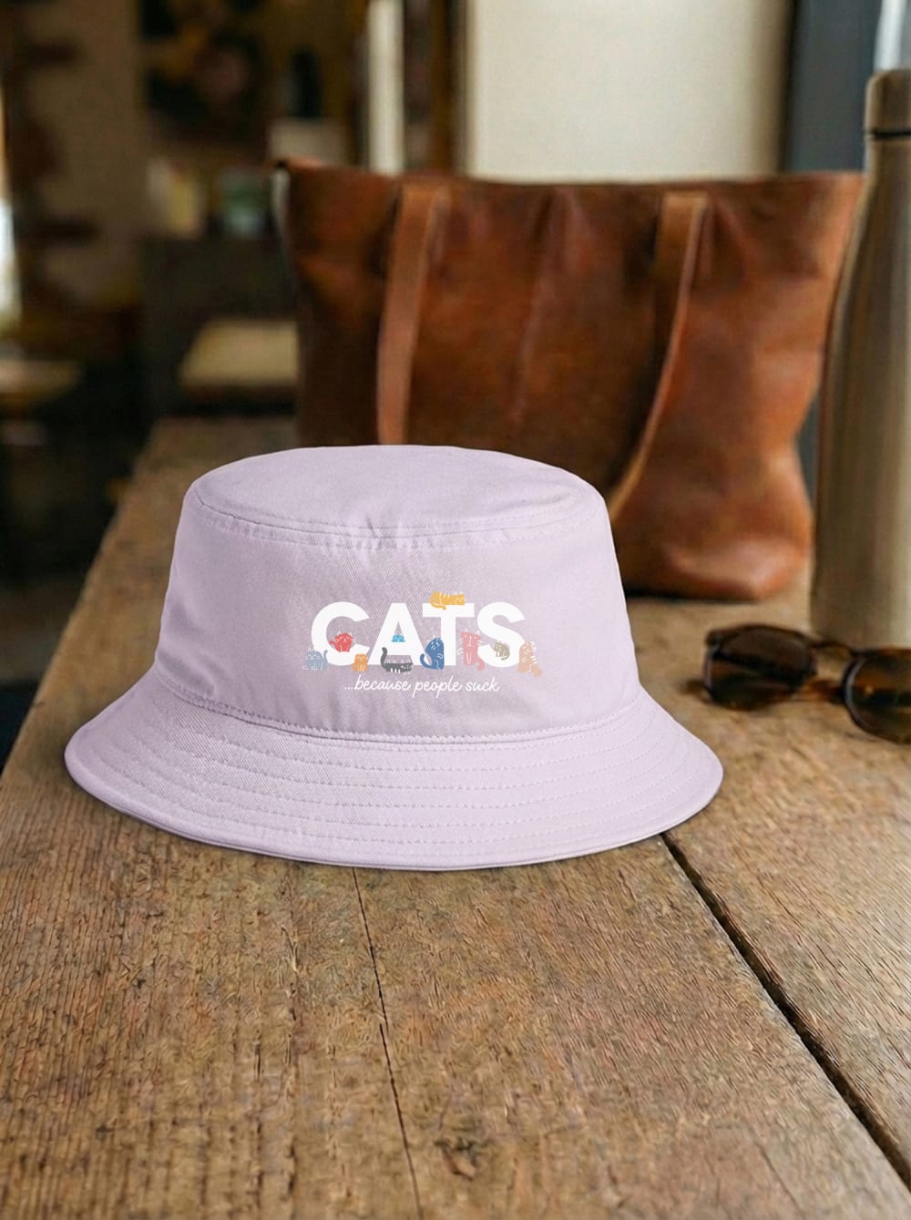 Cats Because People Suck Bucket Hat