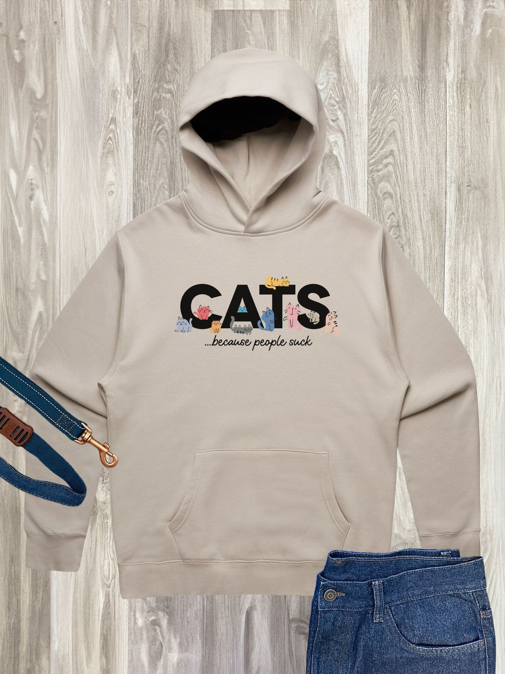 Cats Because People Suck Men's Comfort Hood