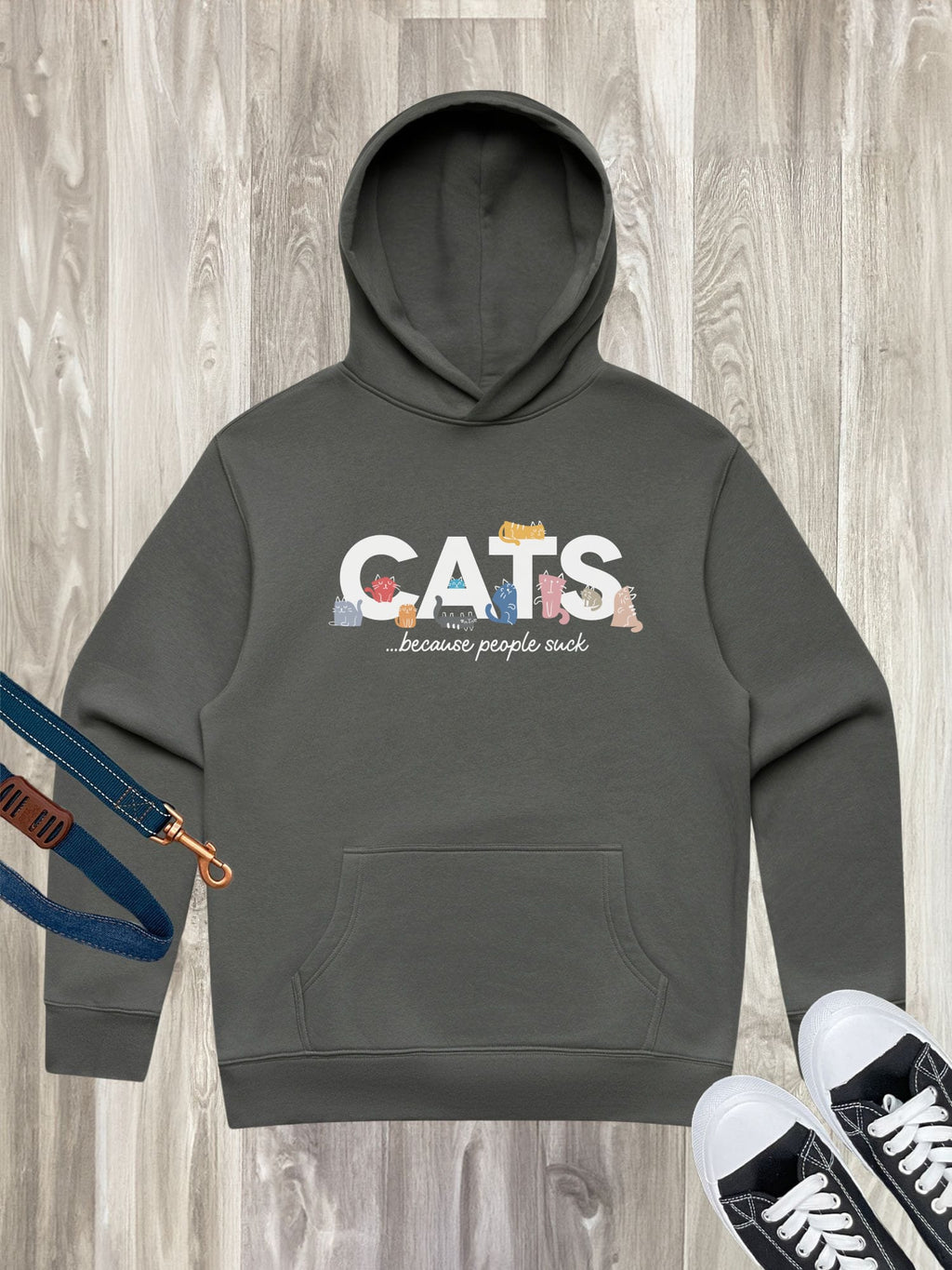 Cats Because People Suck Men's Comfort Hood