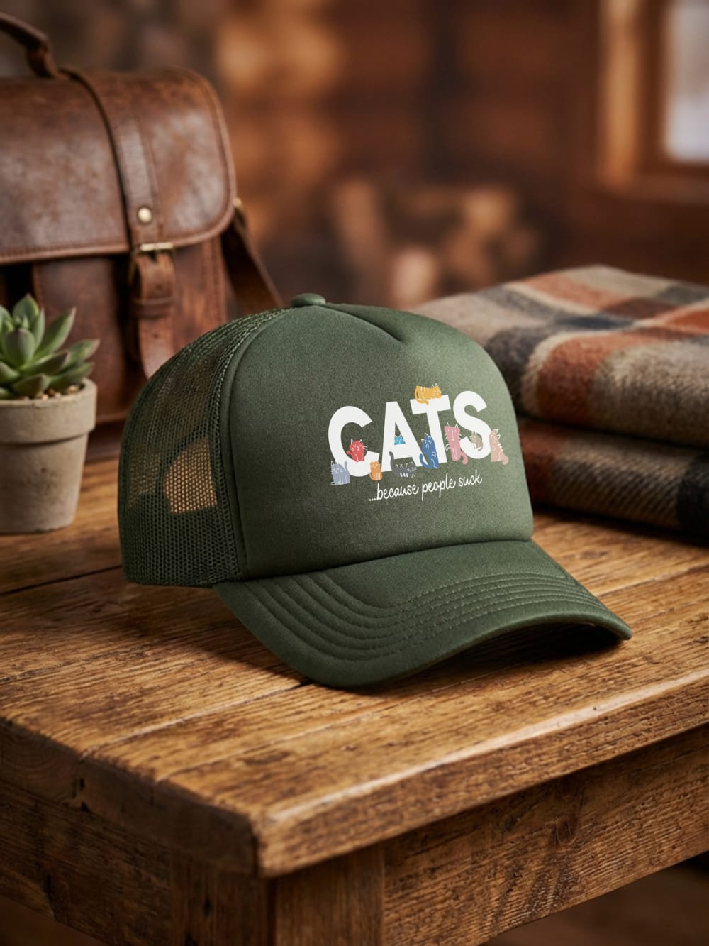 Cats Because People Suck Foam Trucker Cap