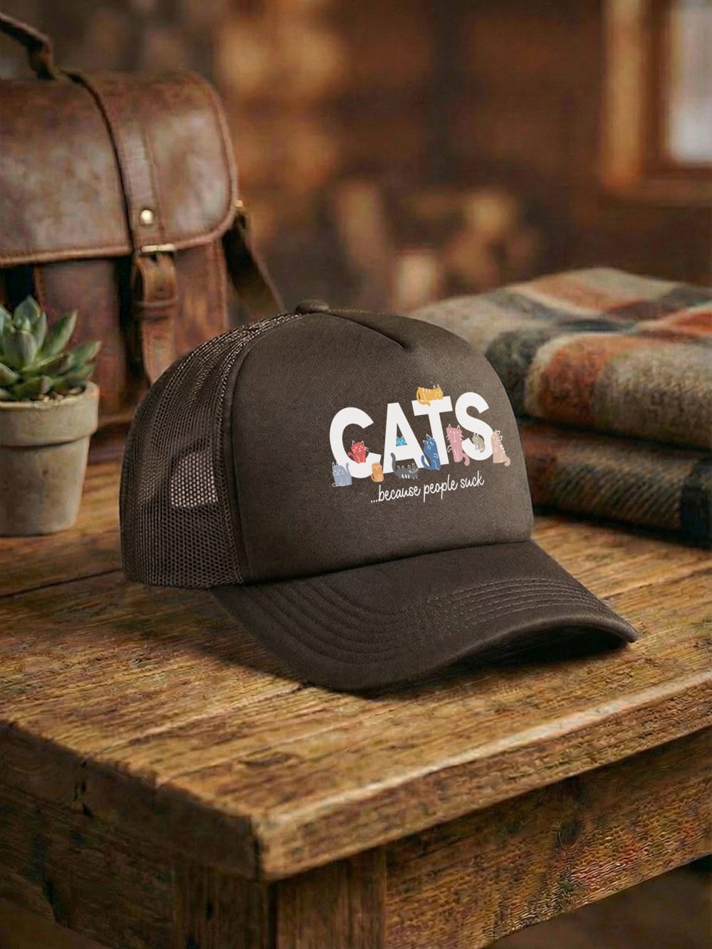 Cats Because People Suck Foam Trucker Cap