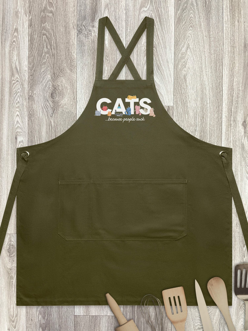 Cats Because People Suck Jarrah Crossback Apron