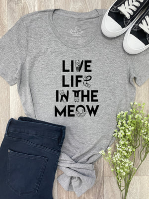 Live Life In The Meow Chelsea Slim Fit Tee