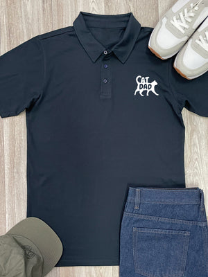 Cat Dad Silhouette Unisex Polo Shirt