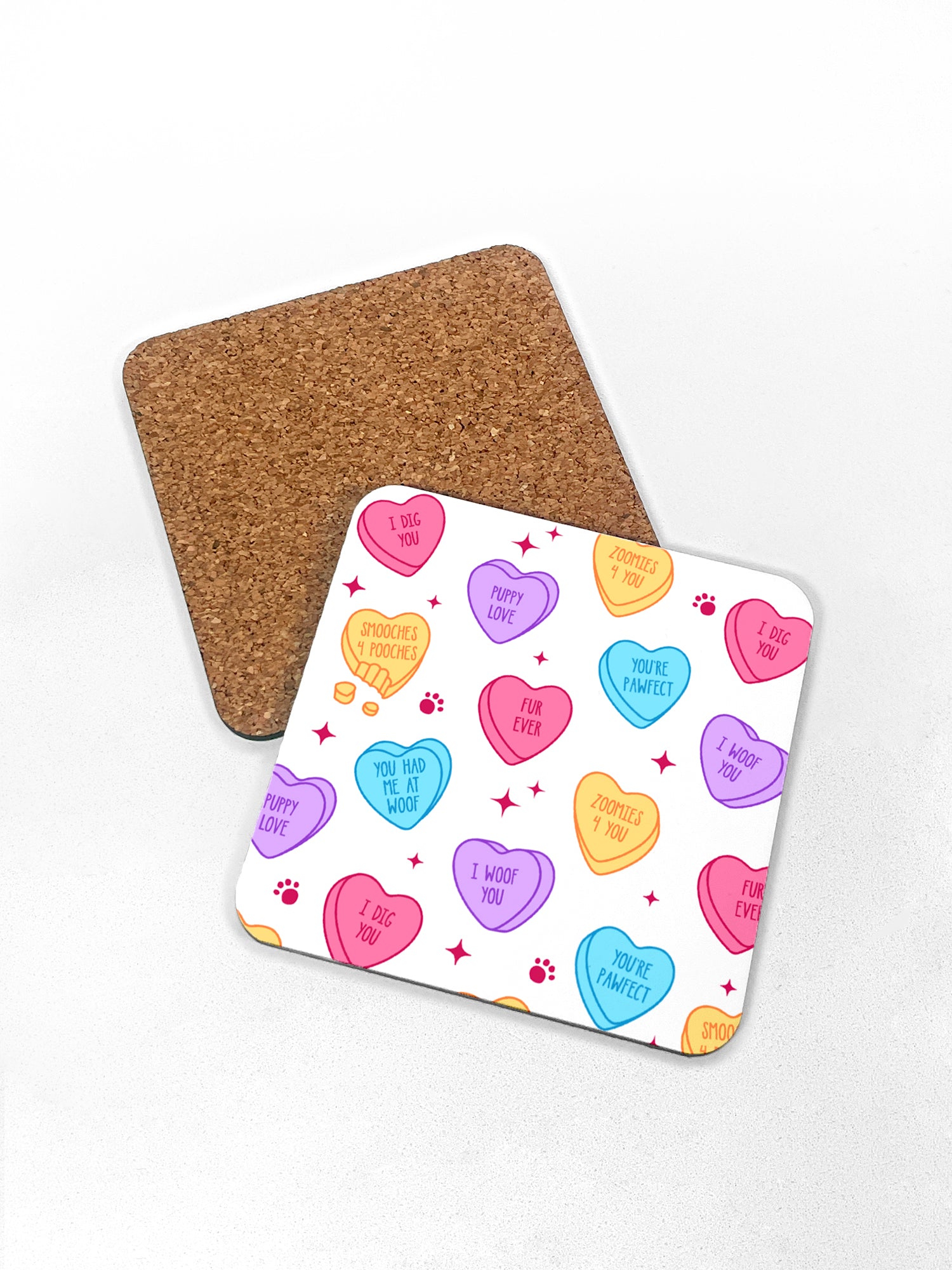 Candy Hearts - Dog Coaster