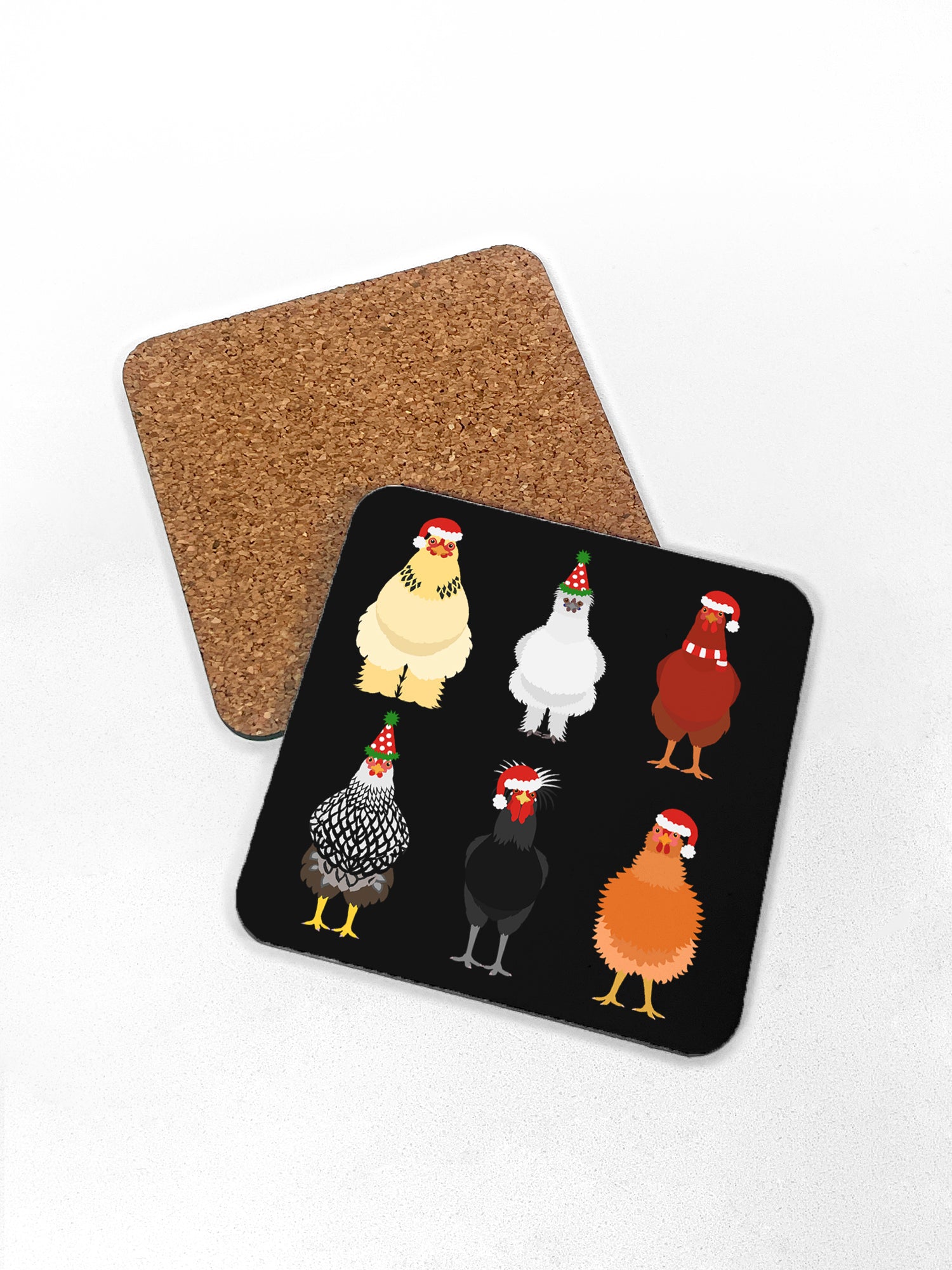 Merry Clucking Christmas Coaster