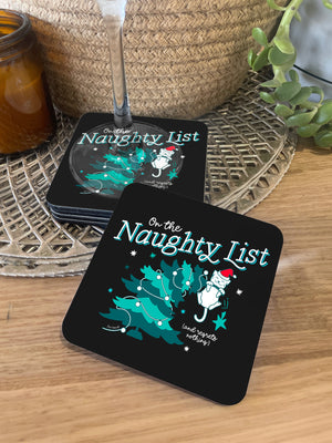On The Naughty List - Cat Coaster