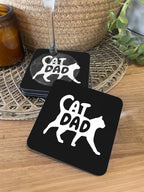 Cat Dad Silhouette Coaster
