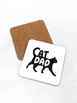 Cat Dad Silhouette Coaster
