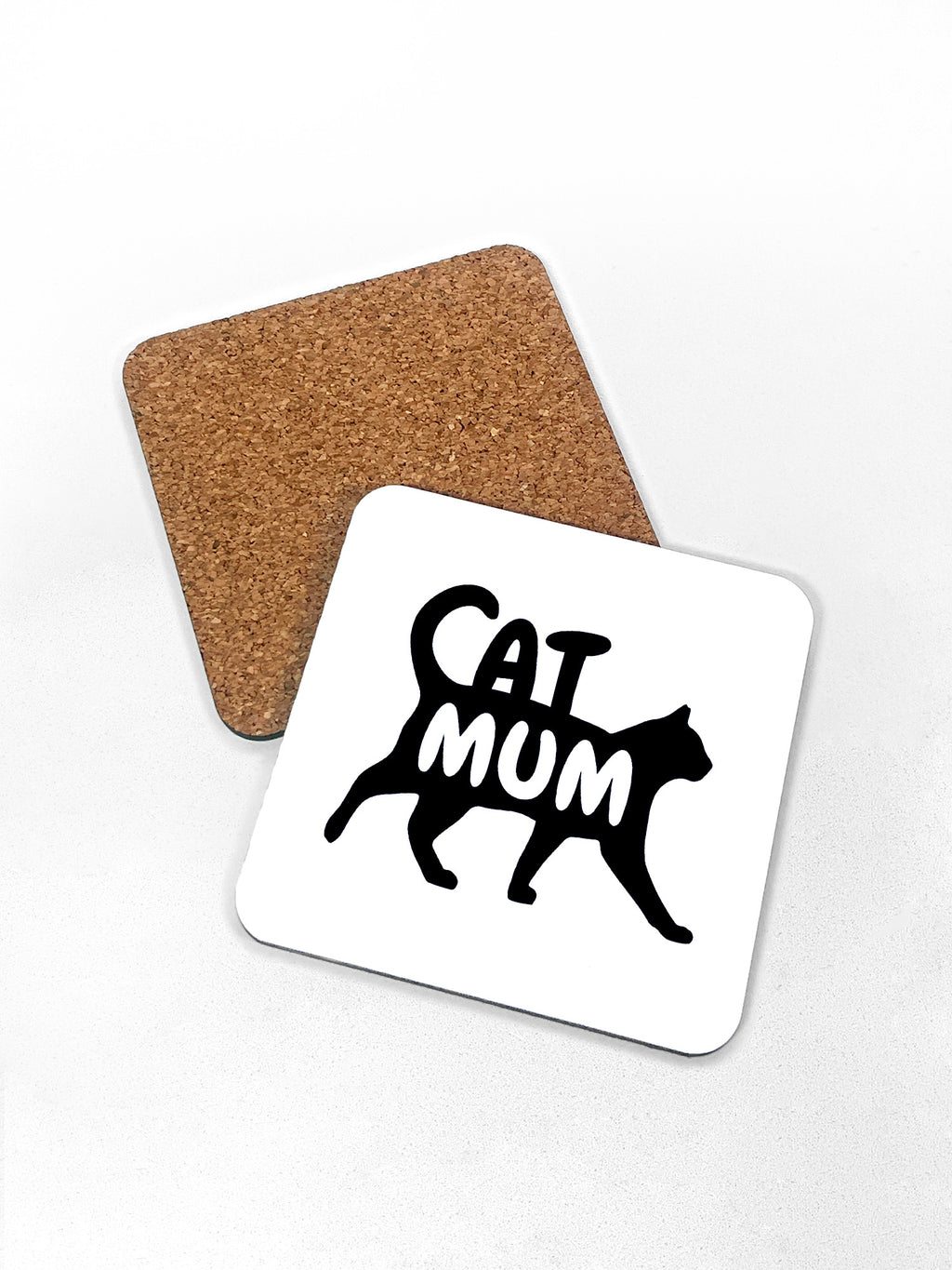 Cat Mum Silhouette Coaster