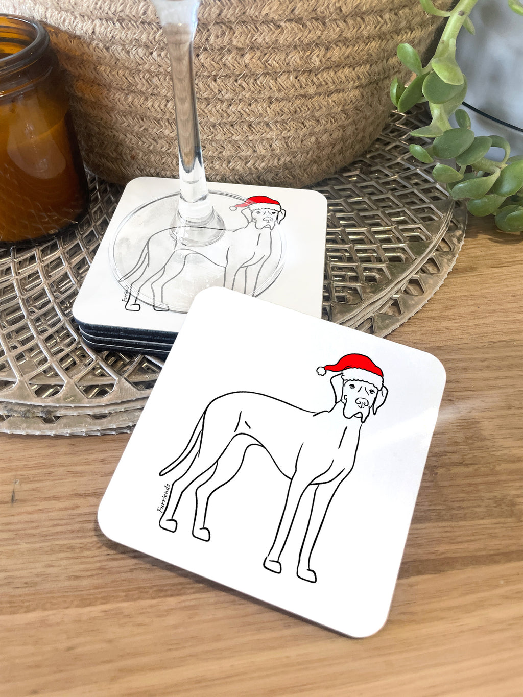 Great Dane Christmas Edition Coaster