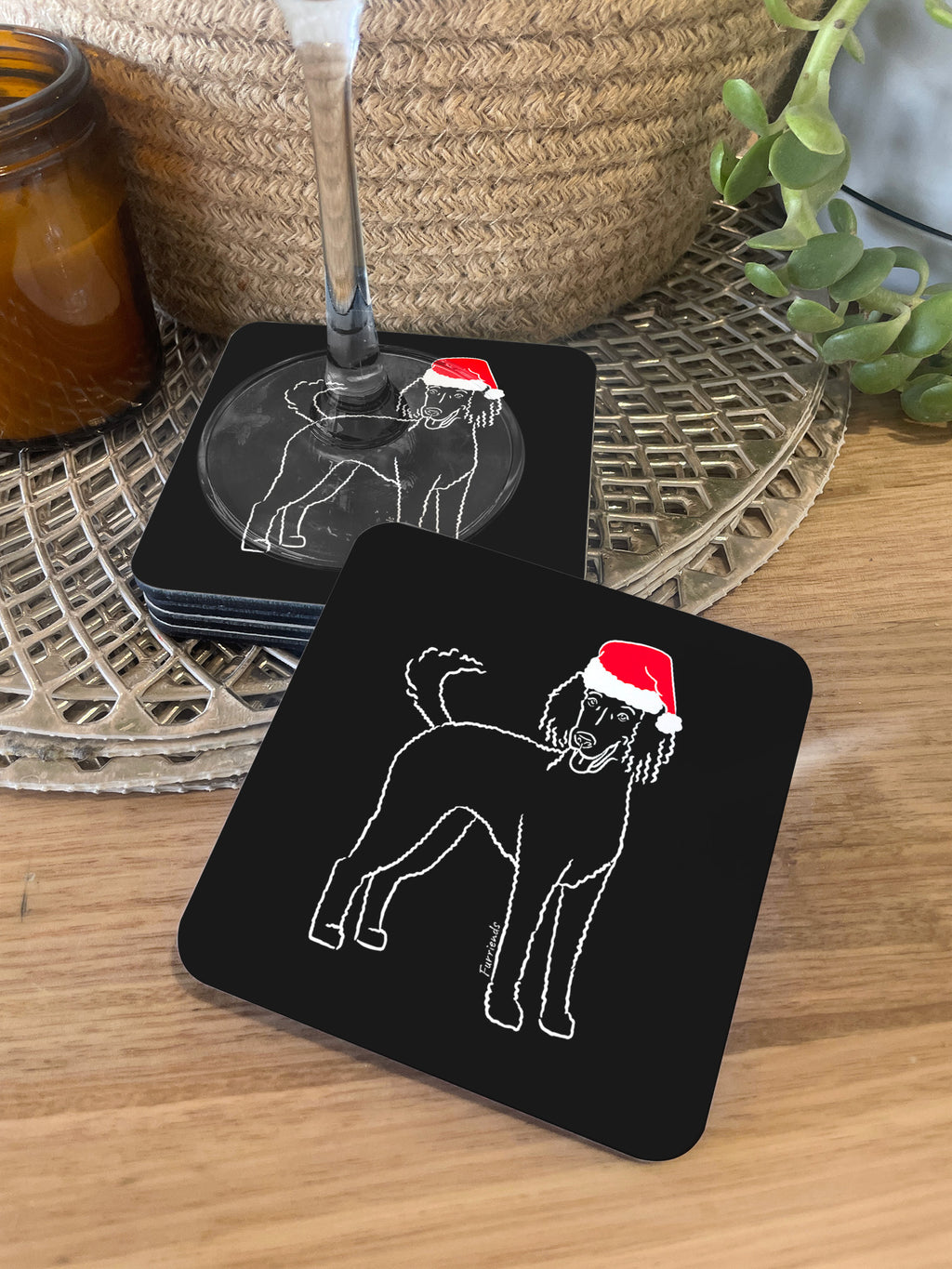 Poodle Christmas Edition Coaster