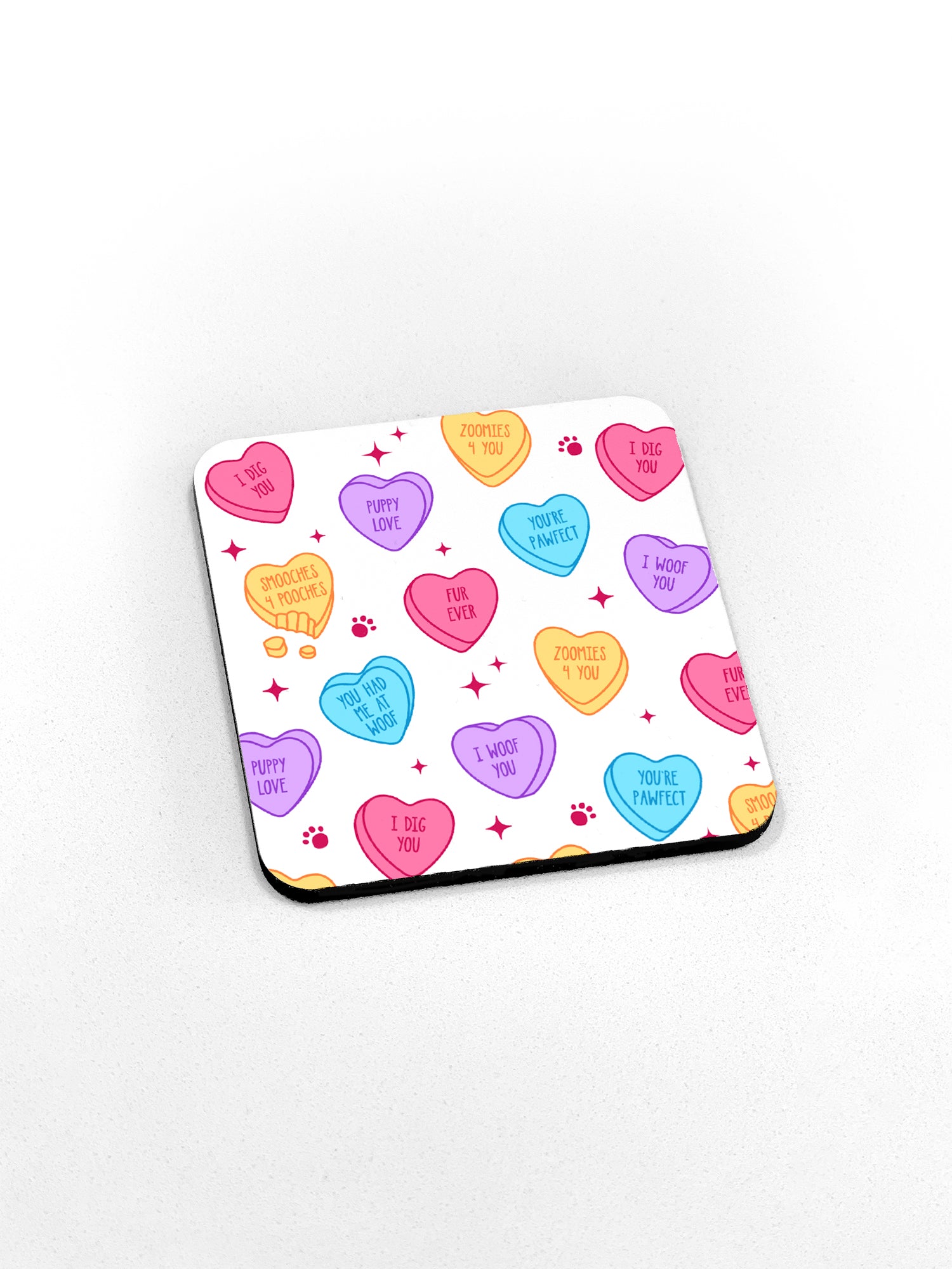 Candy Hearts - Dog Coaster