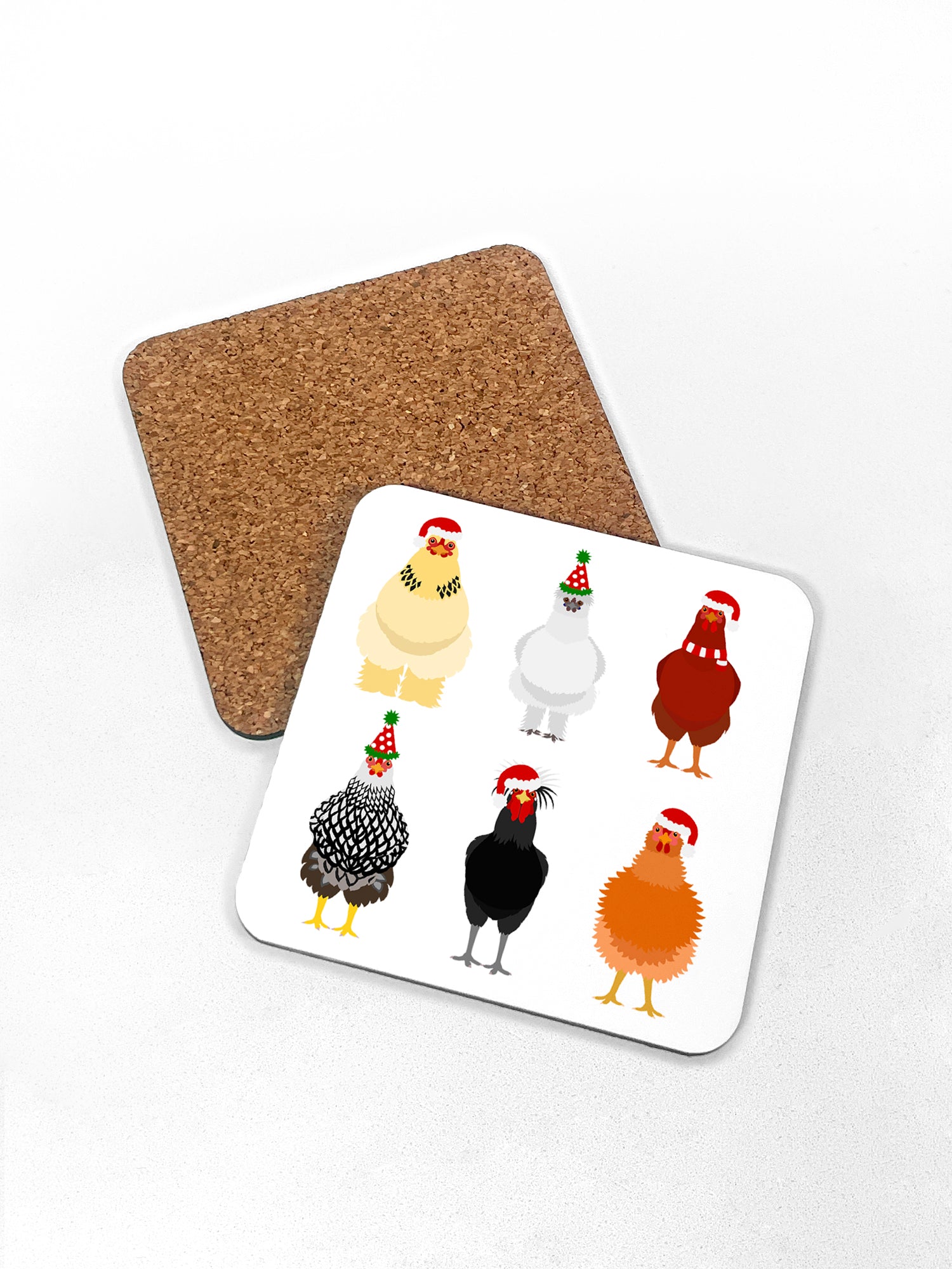 Merry Clucking Christmas Coaster