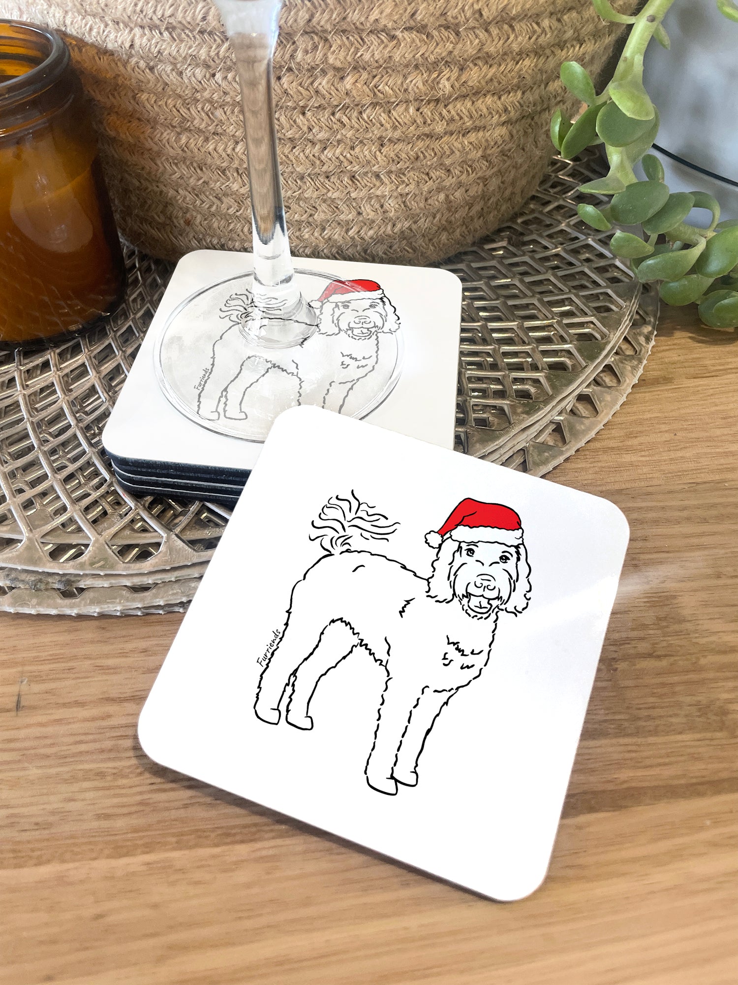 Labradoodle Christmas Edition Coaster