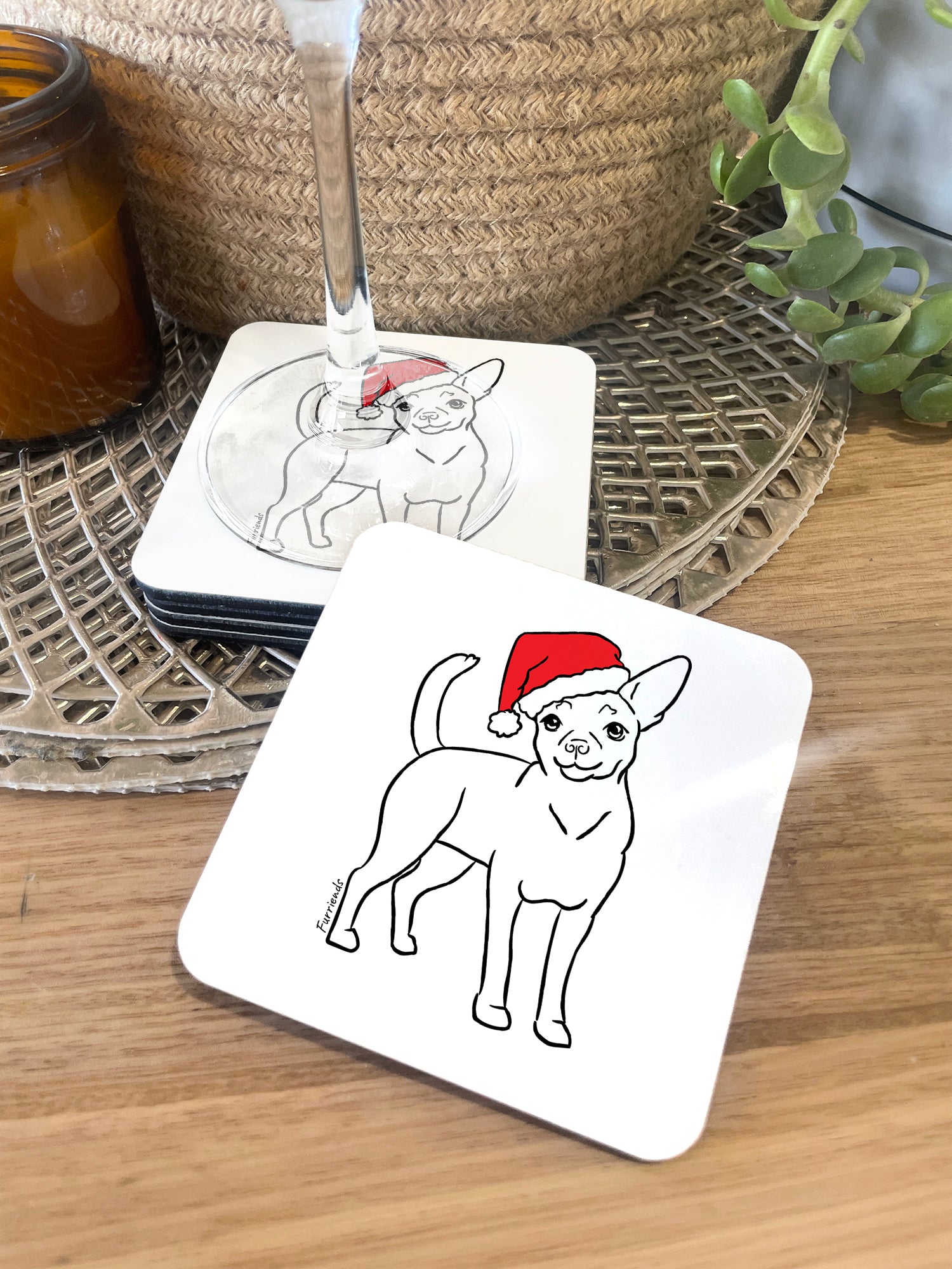 Chihuahua Christmas Edition Coaster