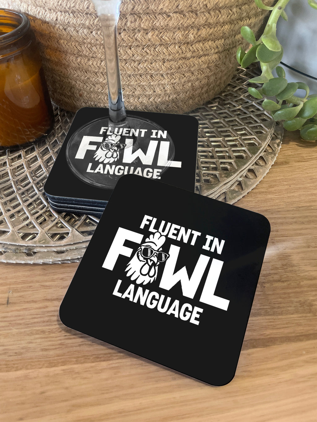 Fluent In Fowl Language Coaster