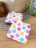 Candy Hearts - Cat Coaster
