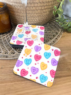Candy Hearts - Cat Coaster